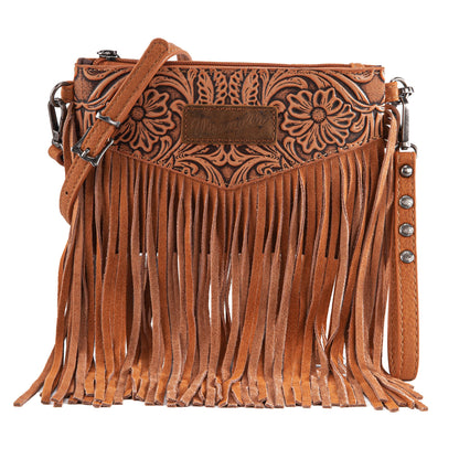 Wrangler Vintage Floral Tooled Collection Fringe Crossbody