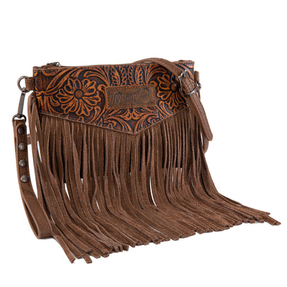 Wrangler Vintage Floral Tooled Collection Fringe Crossbody