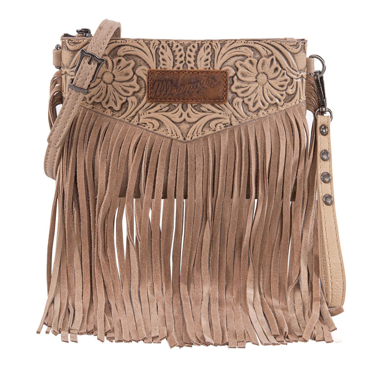 Wrangler Vintage Floral Tooled Collection Fringe Crossbody