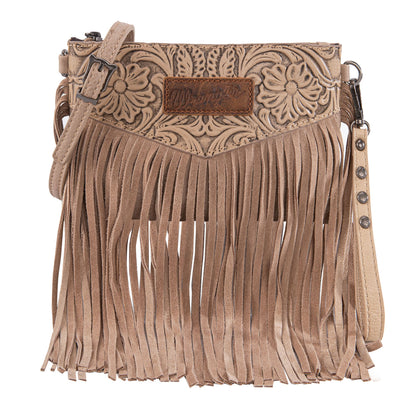 Wrangler Vintage Floral Tooled Collection Fringe Crossbody