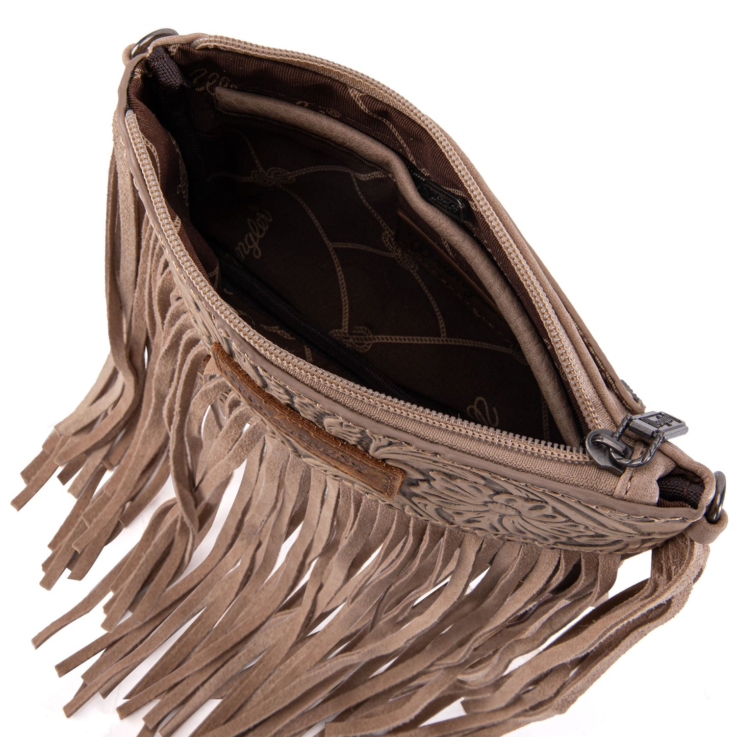 Wrangler Vintage Floral Tooled Collection Fringe Crossbody