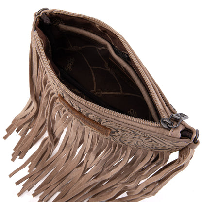 Wrangler Vintage Floral Tooled Collection Fringe Crossbody