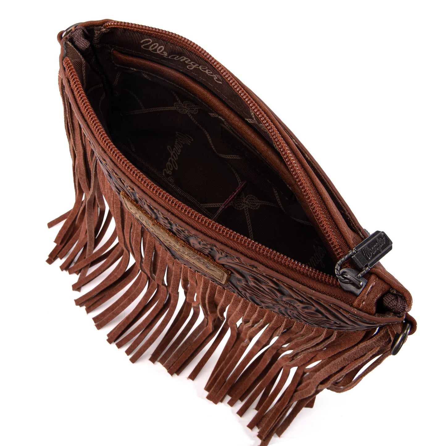 Wrangler Vintage Floral Tooled Collection Fringe Crossbody