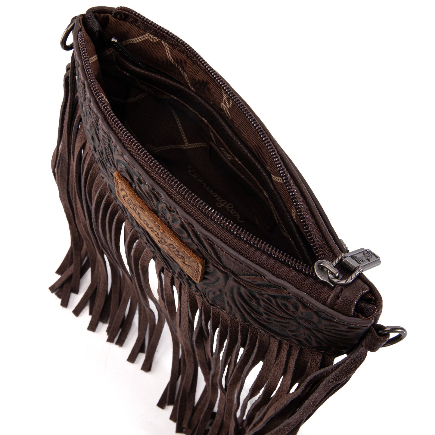 Wrangler Vintage Floral Tooled Collection Fringe Crossbody