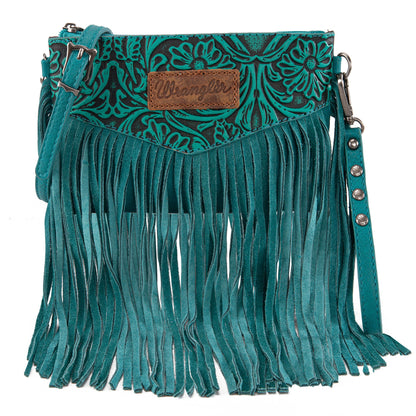 Wrangler Vintage Floral Tooled Collection Fringe Crossbody