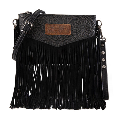 Wrangler Vintage Floral Tooled Collection Fringe Crossbody