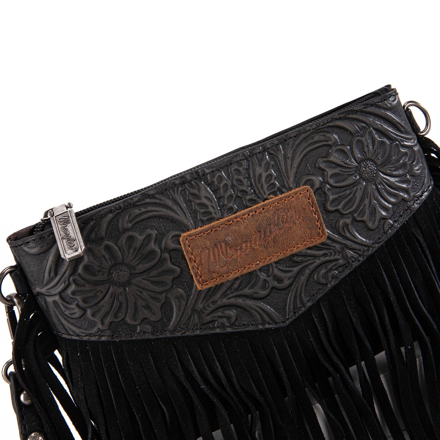 Wrangler Vintage Floral Tooled Collection Fringe Crossbody