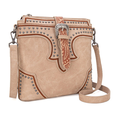 Montana West Buckle Studs Crossbody Bag