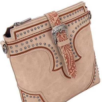 Montana West Buckle Studs Crossbody Bag