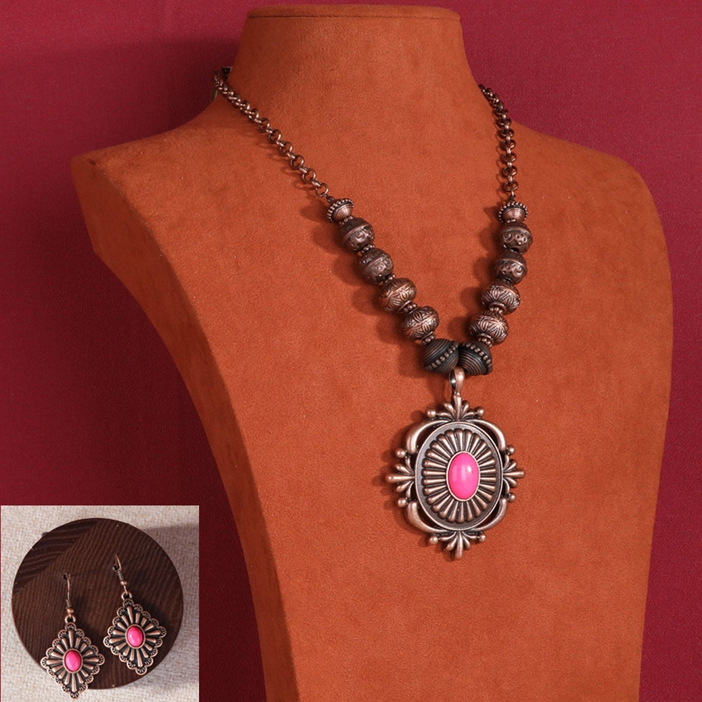 Rustic Couture  Jewelry Sets Bohemian Pendant Necklace Earrings