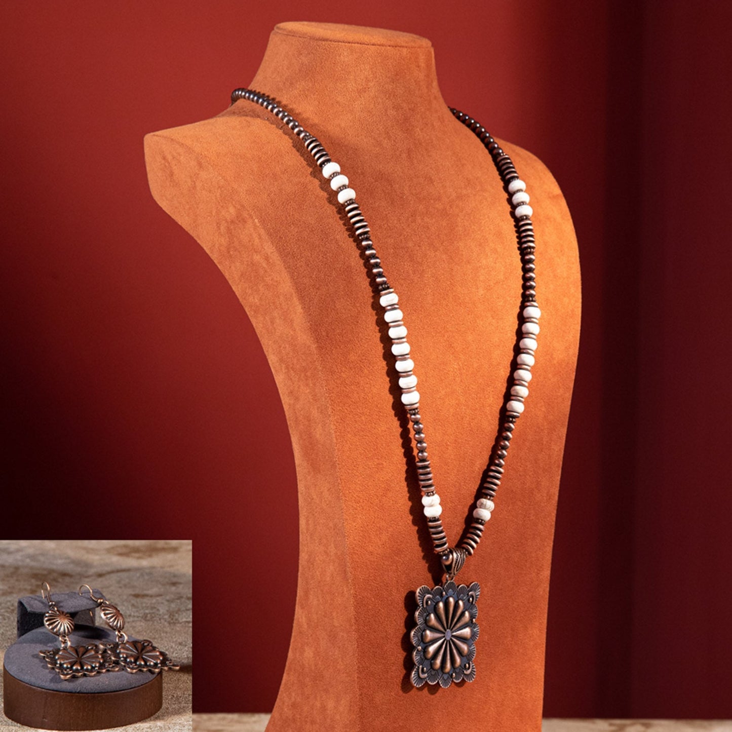 Rustic Couture  Jewelry Sets Bohemian Pendant Necklace Earrings