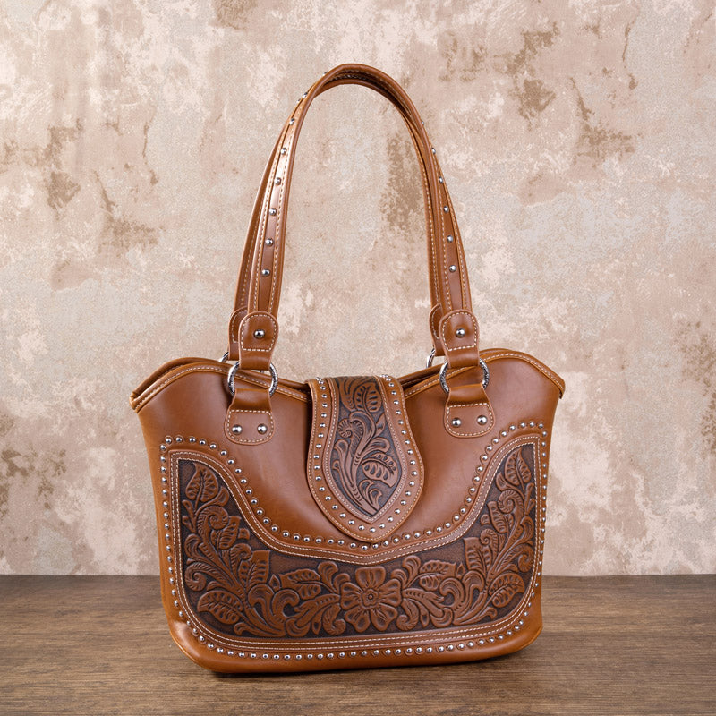 Montana West Tooling Studded Concealed Carry Handbag