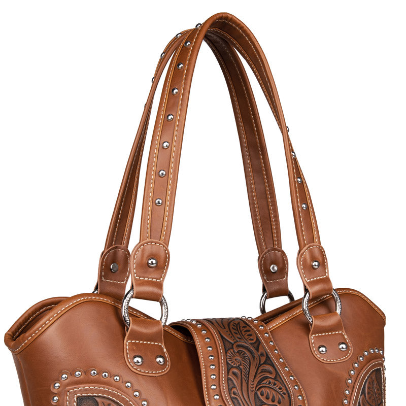 Montana West Tooling Studded Concealed Carry Handbag