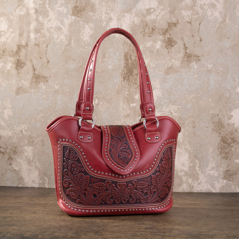 Montana West Tooling Studded Concealed Carry Handbag