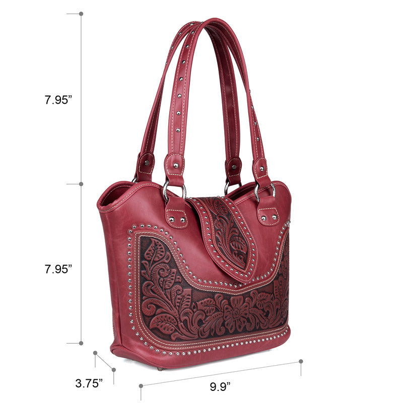 Montana West Tooling Studded Concealed Carry Handbag