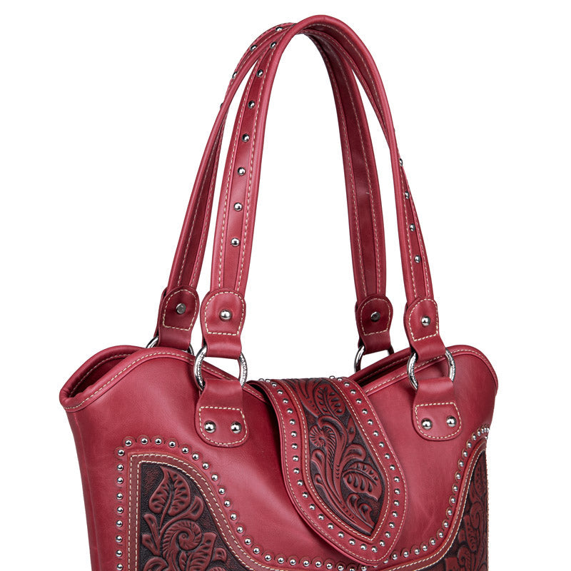 Montana West Tooling Studded Concealed Carry Handbag