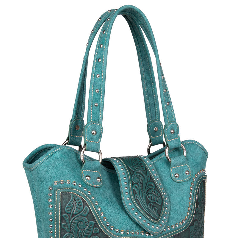 Montana West Tooling Studded Concealed Carry Handbag