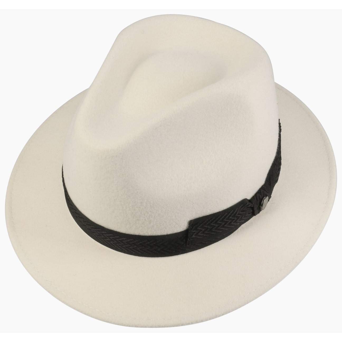 Women White Patterson Traveller Fedora Hat