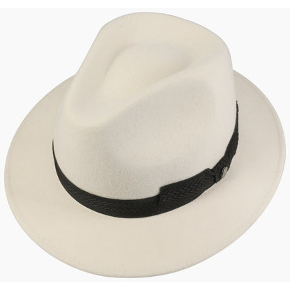 Women White Patterson Traveller Fedora Hat