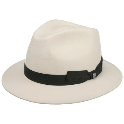 Women White Patterson Traveller Fedora Hat