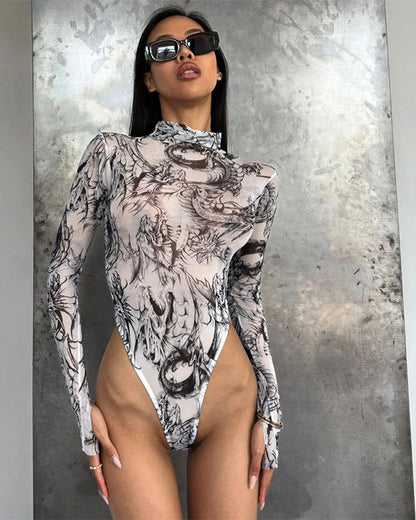 Women Sexy Skinny Thong Bodysuit