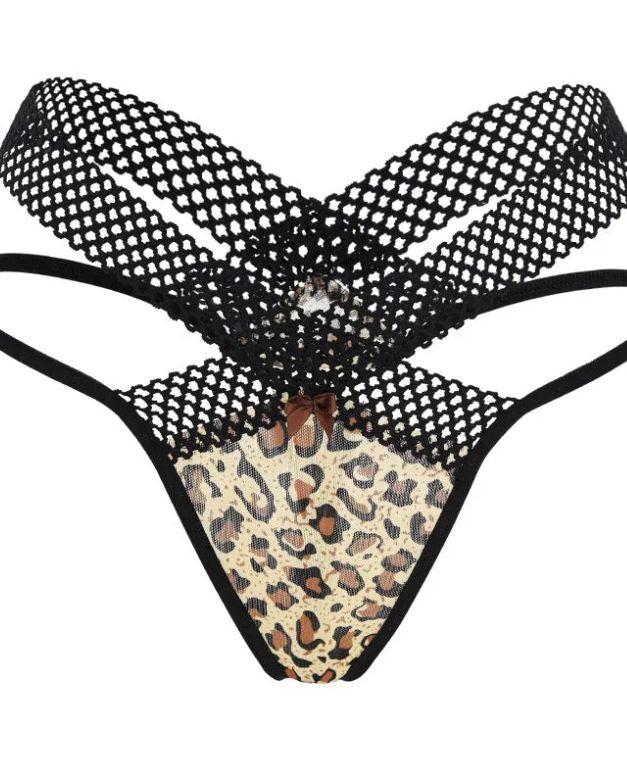 Female Leopard Print Sexy Lace Ultra-thin Thongs