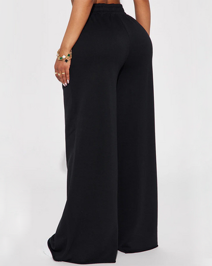 Elastic Waist High-Waisted Loose Trousers