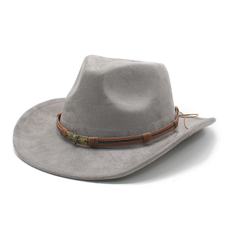 Men's Vintage Western Cowboy Hat Suede Knight British Felt Hat