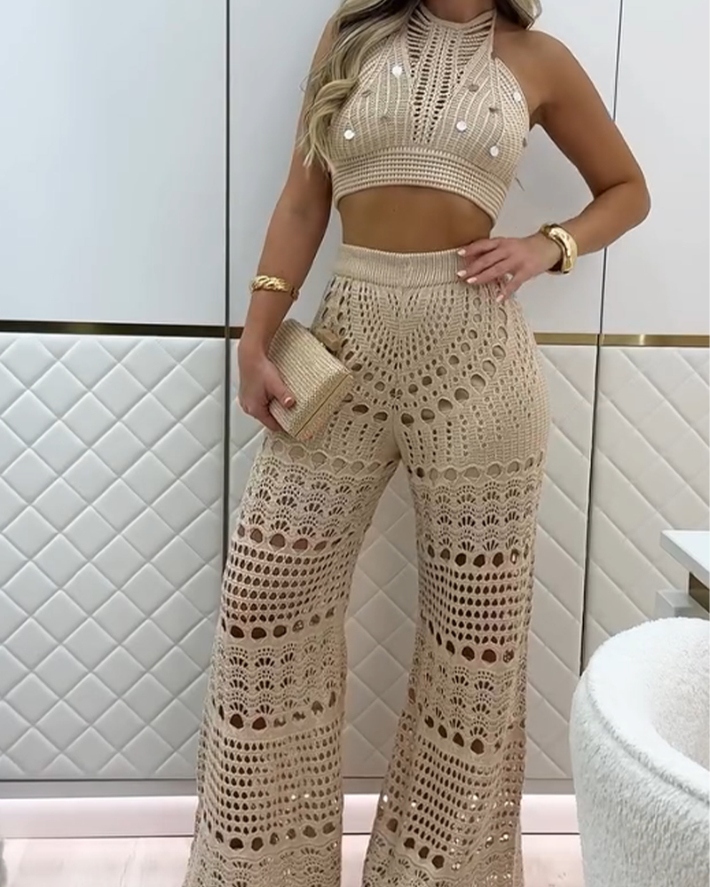 Sexy Hollow Laced Trousers Suit (Pre-Sale)