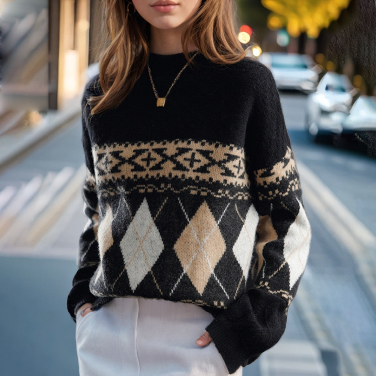 Retro Ethnic Style Oversized Sweater