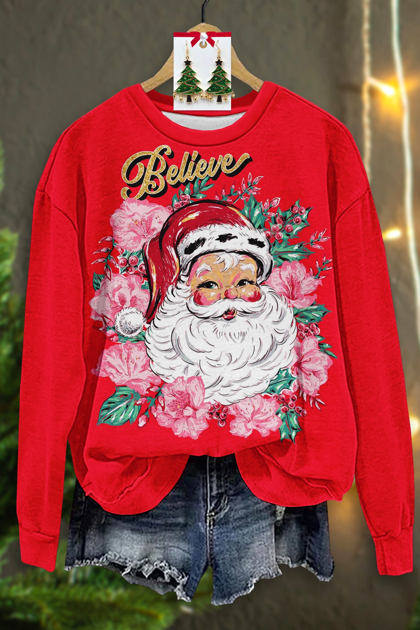 Classic Christmas Print Sweatshirt