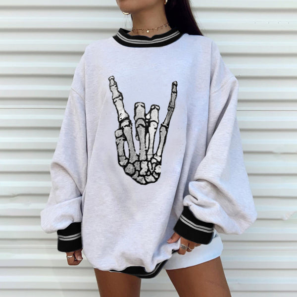 All-match Printed Loose Sweater