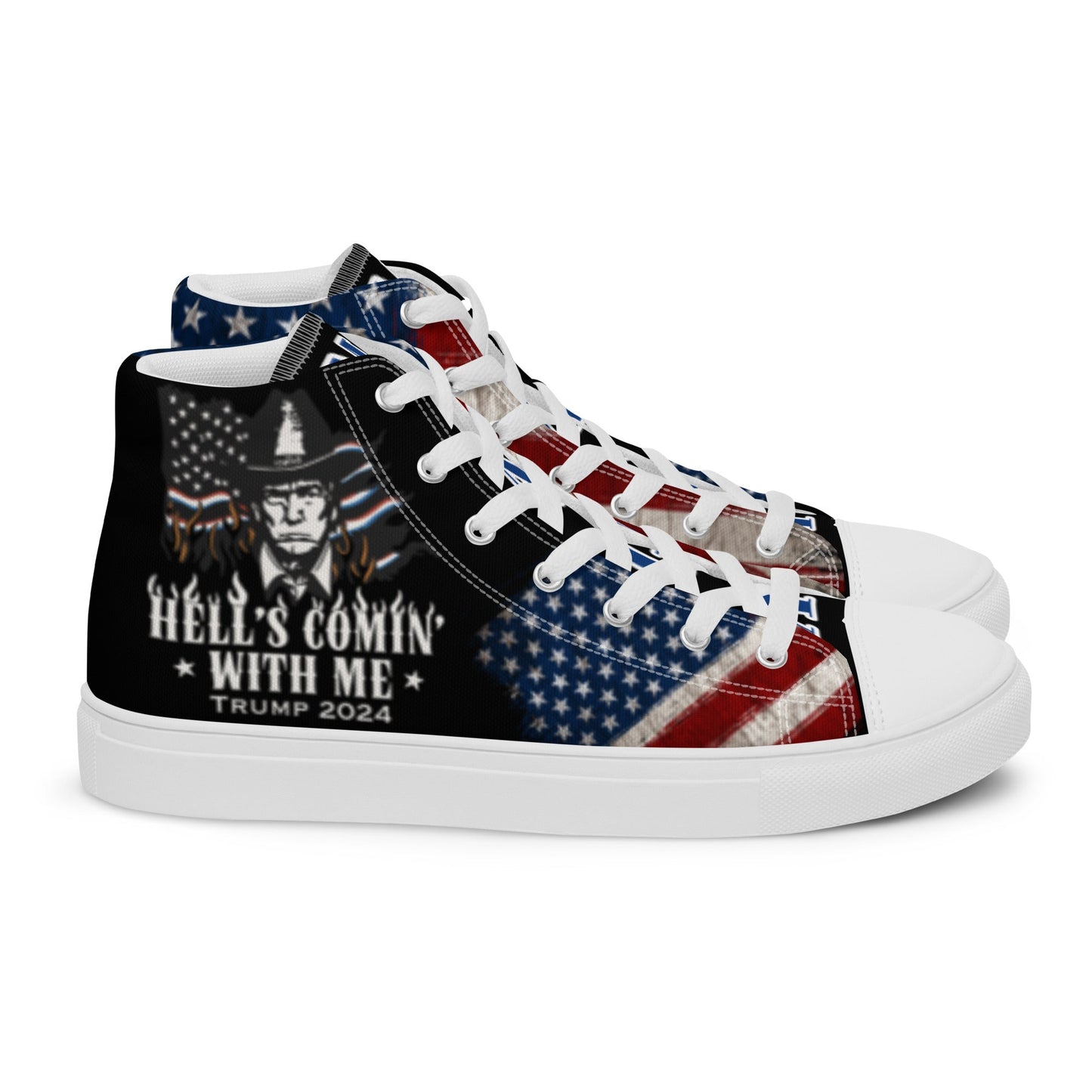 Hells Comin' With Me Women__ high top canvas shoes