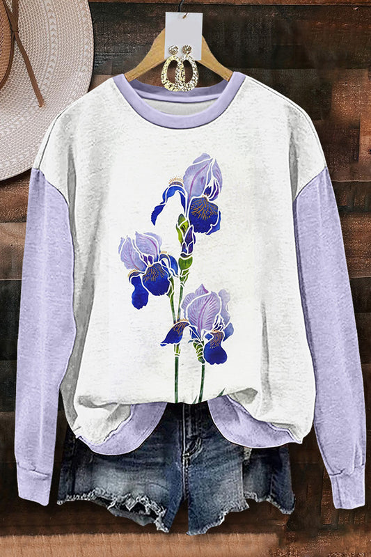 Gentle Floral Print Sweatshirt