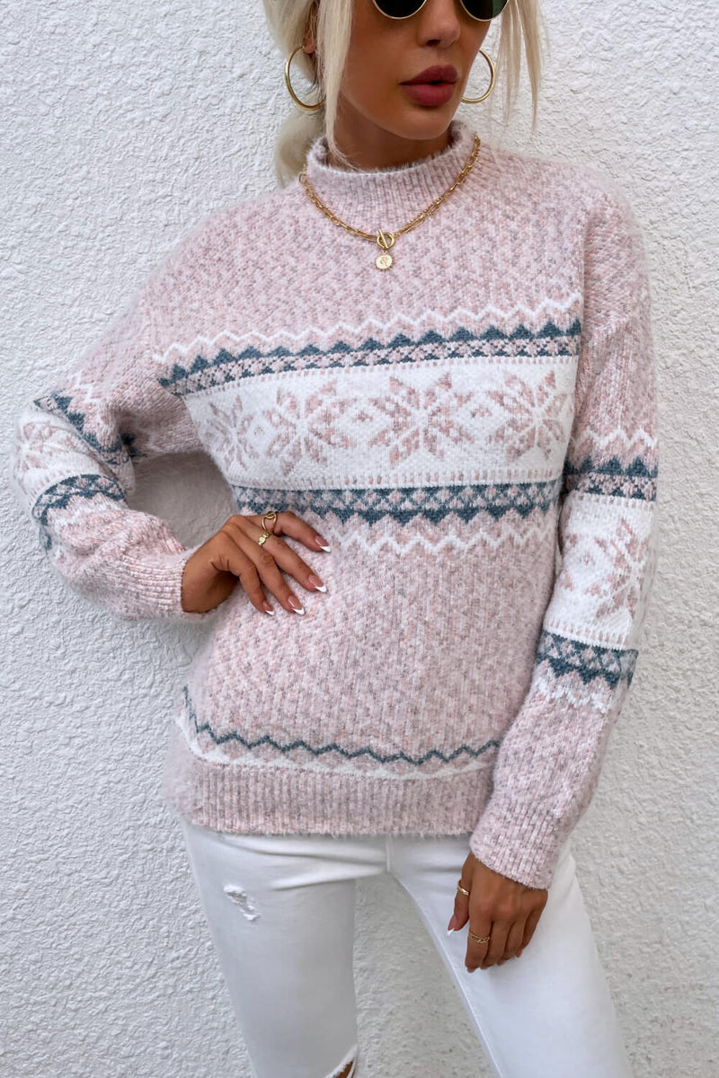 Snowflake Half Turtleneck Sweater