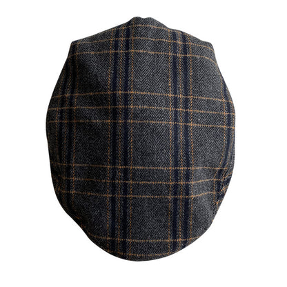 THE PEAKED Marl Flat Hat Patch-Harris Tweed