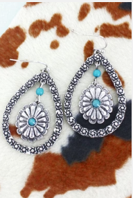 Mini Concho Dangle Loop Earrings