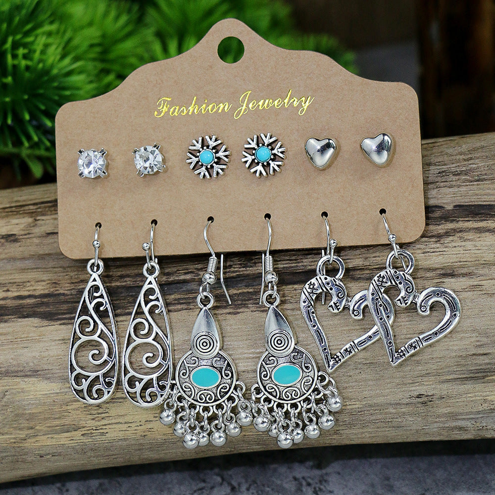 Women's Bohemian Retro Turquoise Tassel Earrings