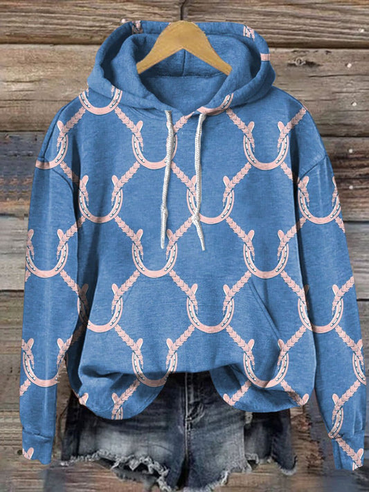 Vintage Print Casual Hoodie Sweatshirt