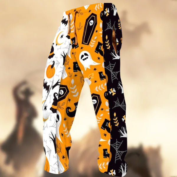 Men's Halloween Skeleton Print Casual Sweatpants