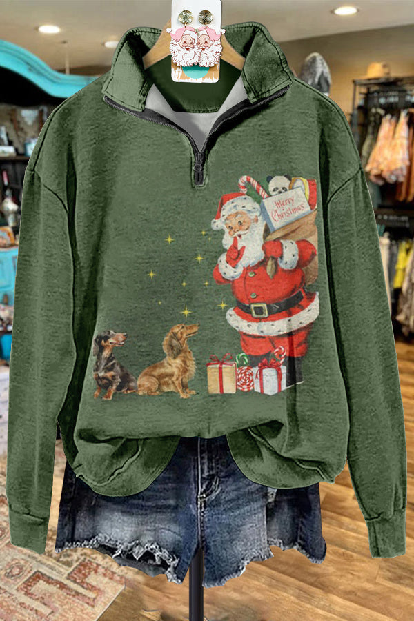 Classic Contrast Christmas Dachshund Sweatshirt