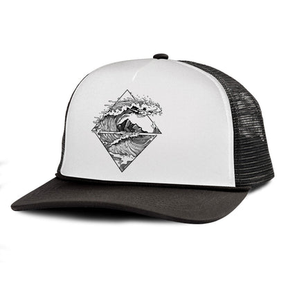 Crashing Wave Printed Trucker Hat