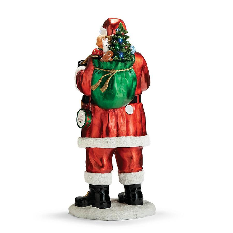 LED Lifesize Santa with Toy Bag