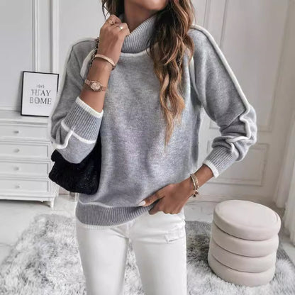 Knitted Pullover Long Sleeve Turtleneck Sweater