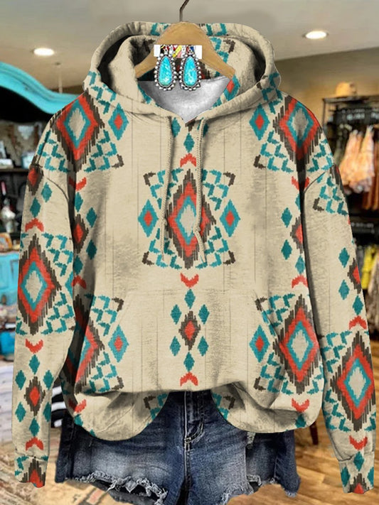 Retro Aztec Art Print Casual Hoodie Sweatshirt