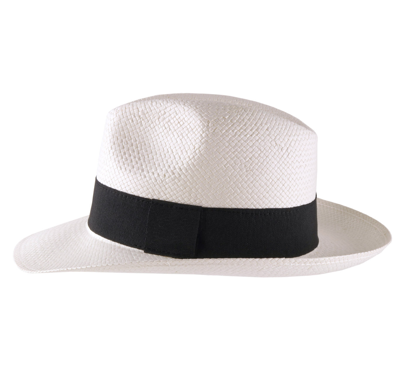 Handmade Classic 5mm Wide Straw Panama Hat-White