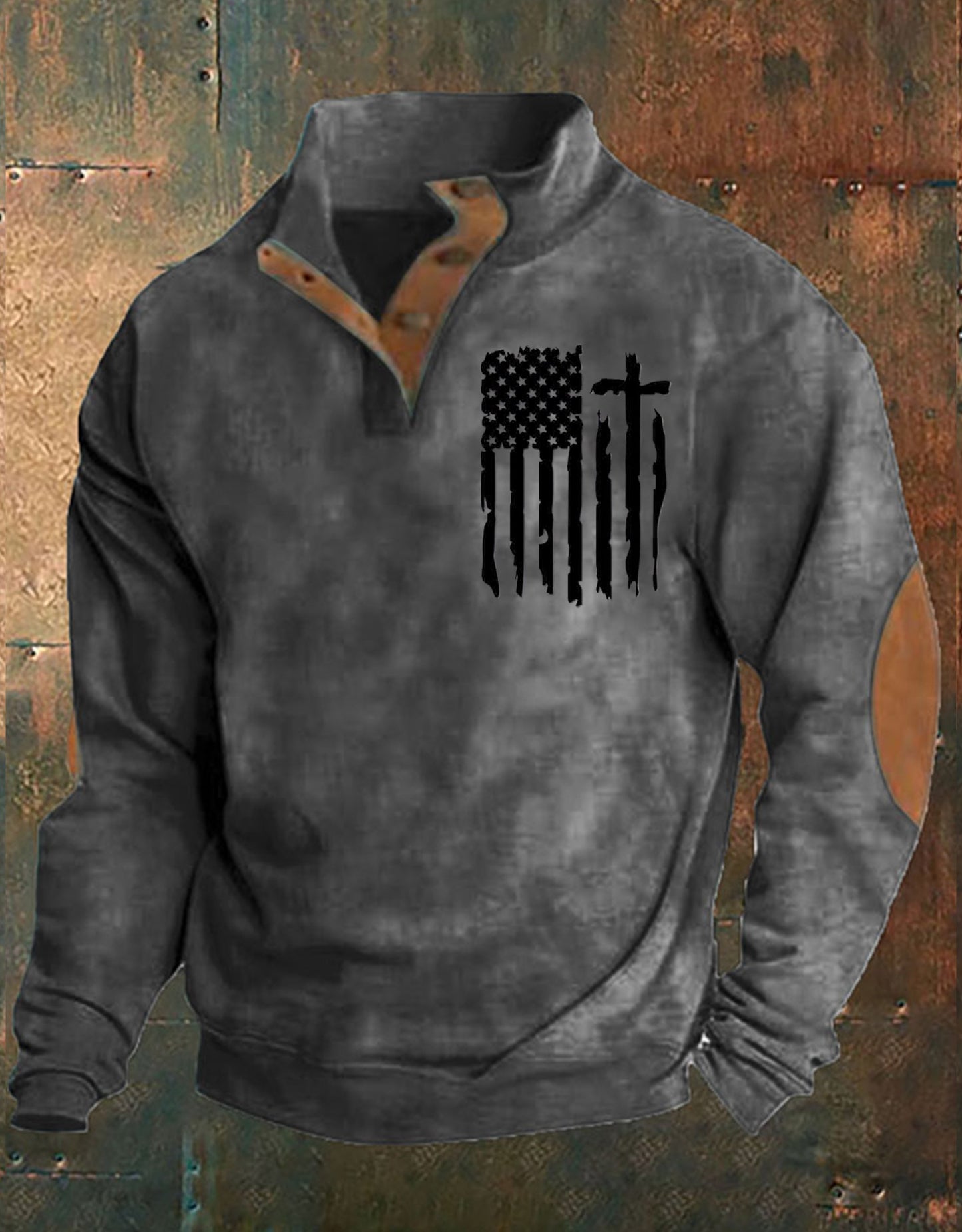 Men's Aintage Flag Print Sweatshirt