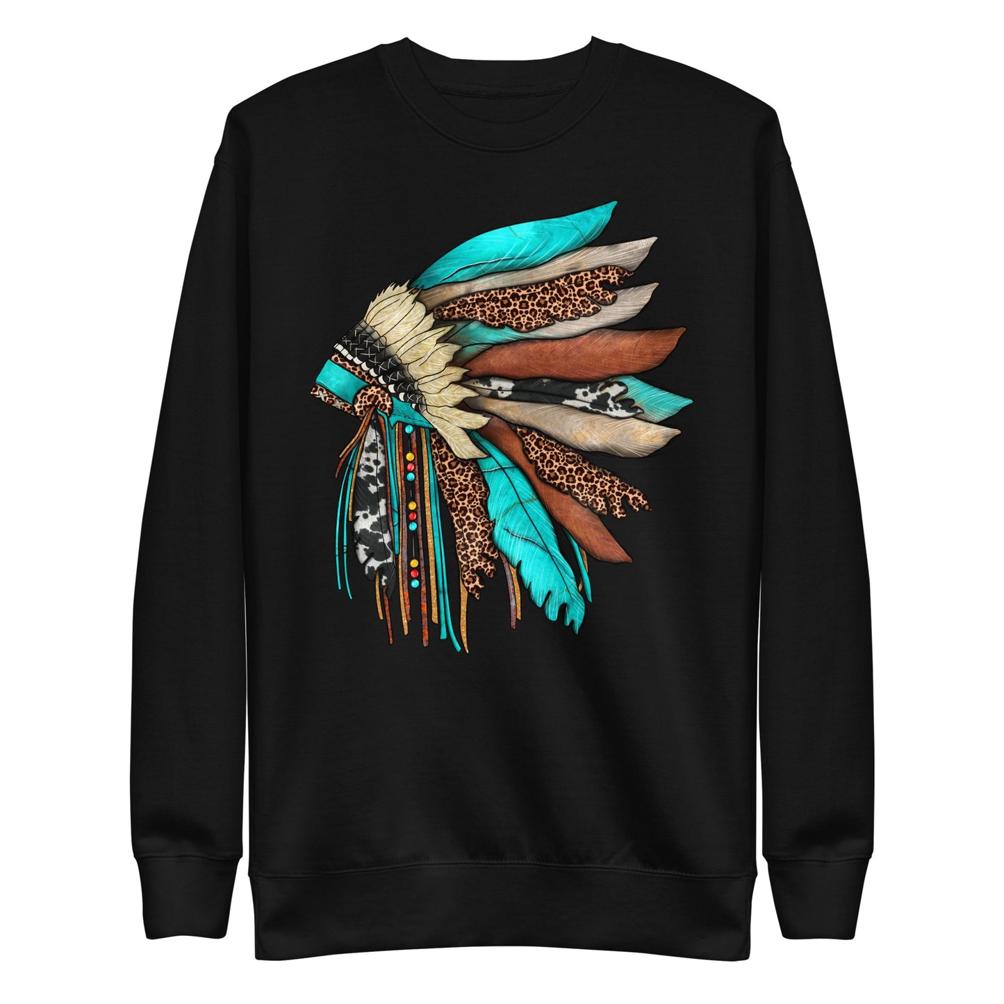 Turquoise Head Dress Unisex Sweatshirt choice of colors