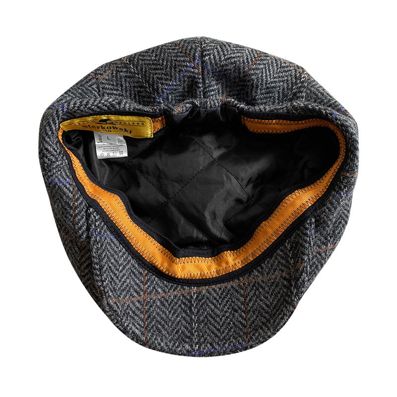 THE PEAKED Marl Flat Hat Taran-Harris Tweed