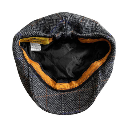 THE PEAKED Marl Flat Hat Taran-Harris Tweed